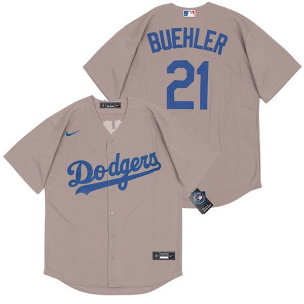 Walker Buehler Los Angeles Dodgers grey jersey