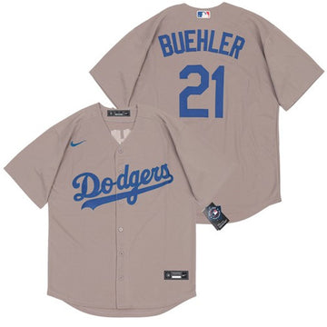 Walker Buehler Los Angeles Dodgers grey jersey