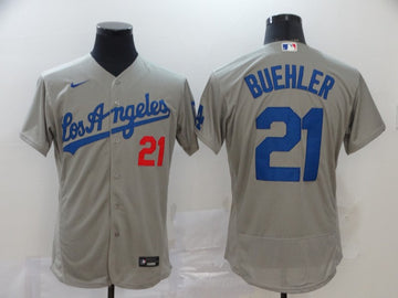 Walker Buehler Los Angeles Dodgers grey jersey