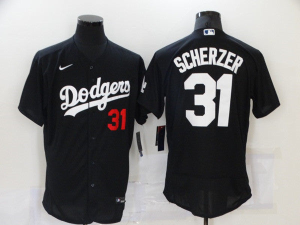 Max Scherzer Los Angeles Dodgers black jersey