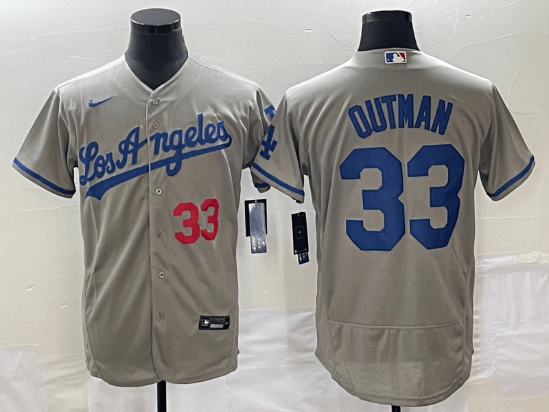 James Outman Los Angeles Dodgers gray jersey