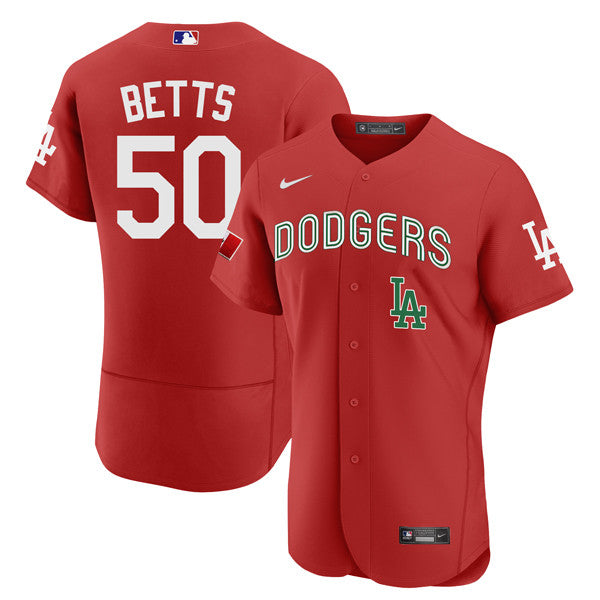 Mookie Betts Los Angeles Dodgers red Heritage jersey