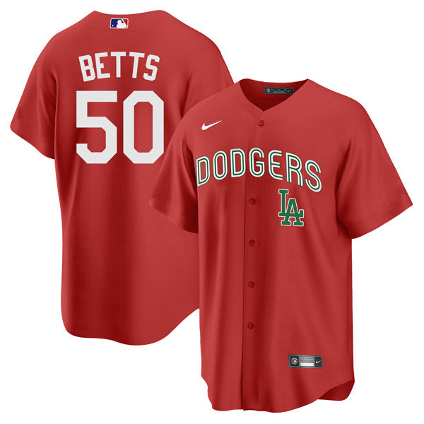 Mookie Betts Los Angeles Dodgers red Heritage jersey