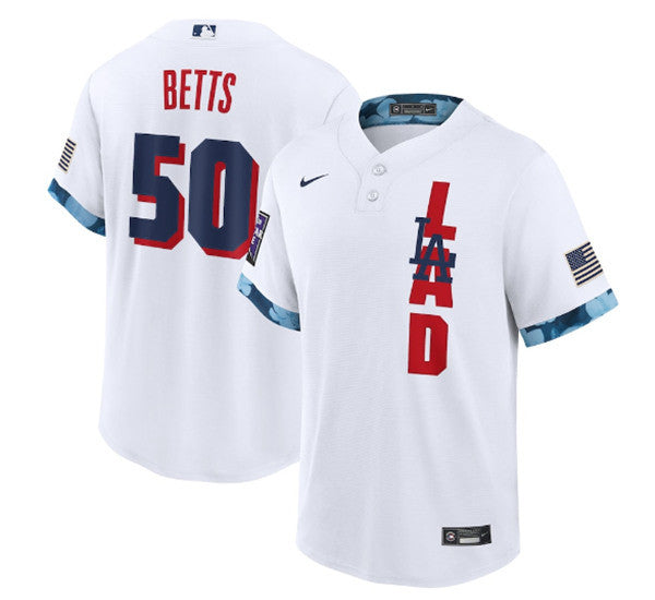 Mookie Betts Los Angeles Dodgers white All-Star jersey