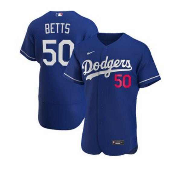 Mookie Betts Los Angeles Dodgers blue jersey