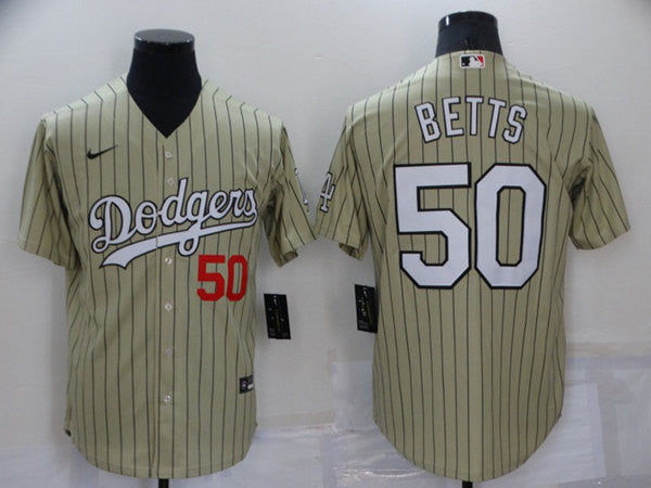 Mookie Betts Los Angeles Dodgers cream jersey