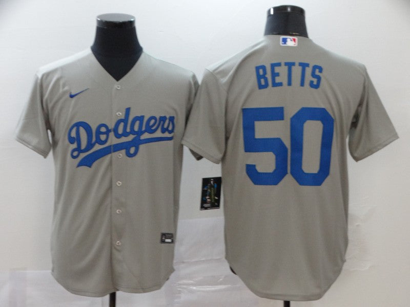 Mookie Betts Los Angeles Dodgers grey jersey