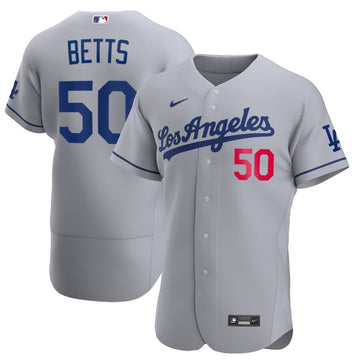 Mookie Betts Los Angeles Dodgers grey jersey