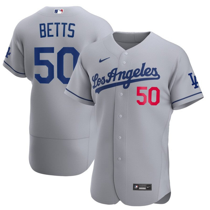 Mookie Betts Los Angeles Dodgers grey jersey