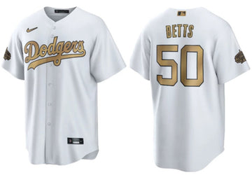 Mookie Betts Los Angeles Dodgers white All-Star jersey