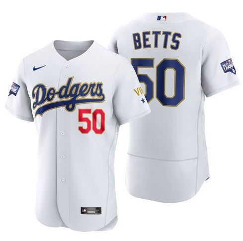 Mookie Betts Los Angeles Dodgers white jersey