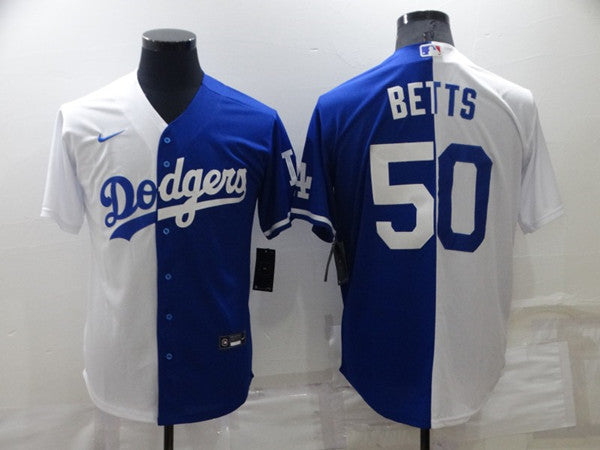 Mookie Betts Los Angeles Dodgers white Split jersey