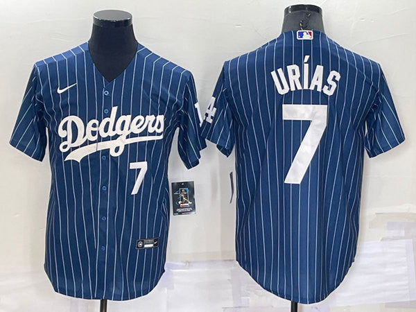 Julio Urias Los Angeles Dodgers navy jersey