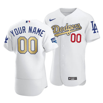 Active White Los Angeles Dodgers gold jersey
