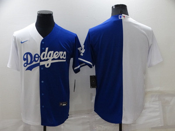 Blank White Los Angeles Dodgers blue Split jersey