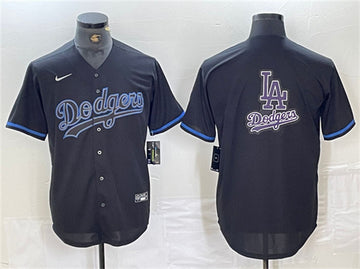 Logo Los Angeles Dodgers black jersey