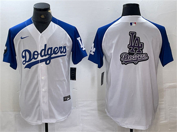 Logo White Los Angeles Dodgers blue jersey