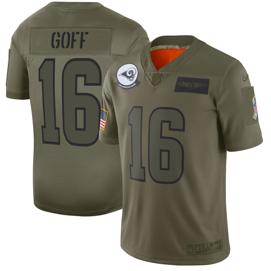 Jared Goff Los Angeles Rams camo Salute To Service jersey