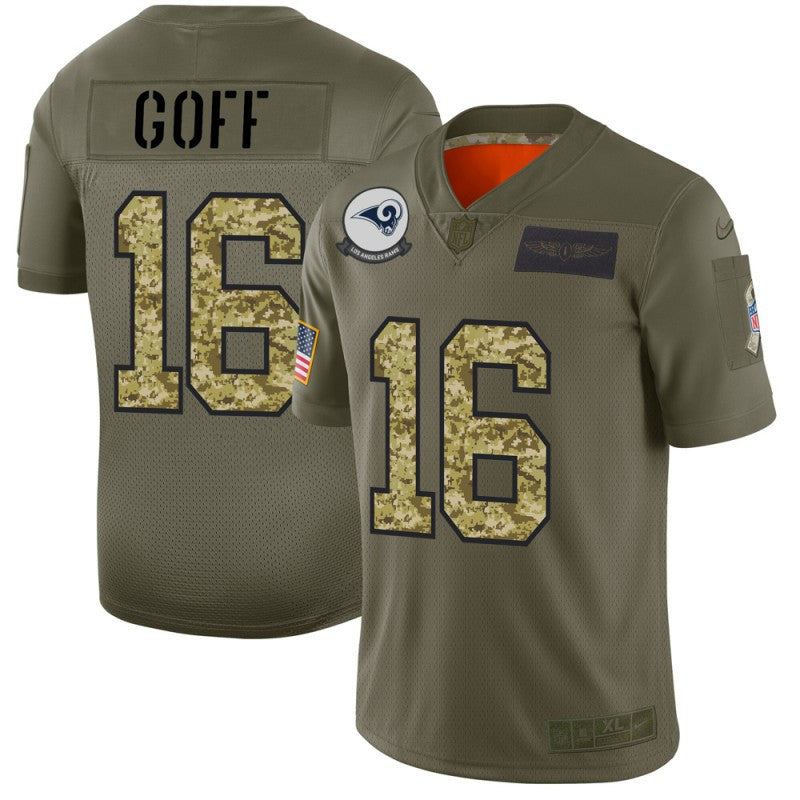 Jared Goff Los Angeles Rams olive Salute To Service jersey