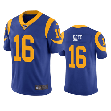 Jared Goff Los Angeles Rams blue Vapor jersey