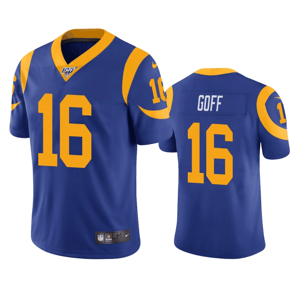 Jared Goff Los Angeles Rams blue Vapor jersey