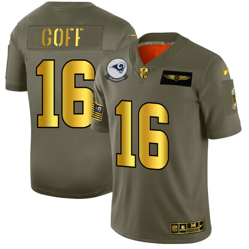 Jared Goff Los Angeles Rams olive Salute To Service jersey