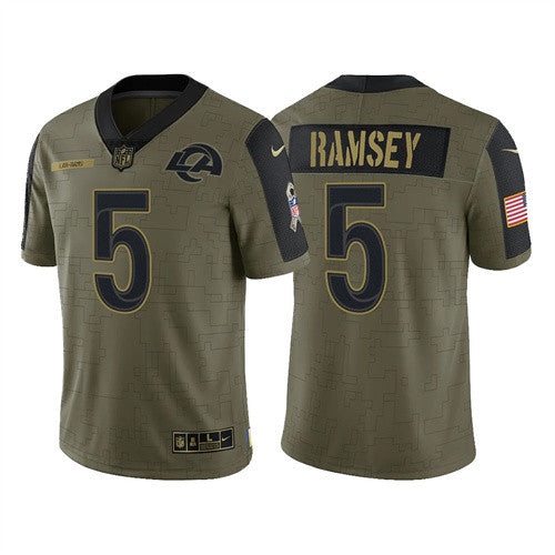Jalen Ramsey Los Angeles Rams olive Salute To Service jersey