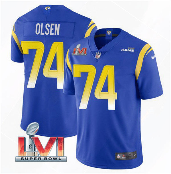 Merlin Olsen Los Angeles Rams royal Vapor jersey