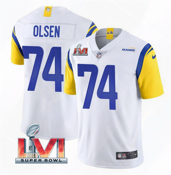 Merlin Olsen Los Angeles Rams white Vapor jersey