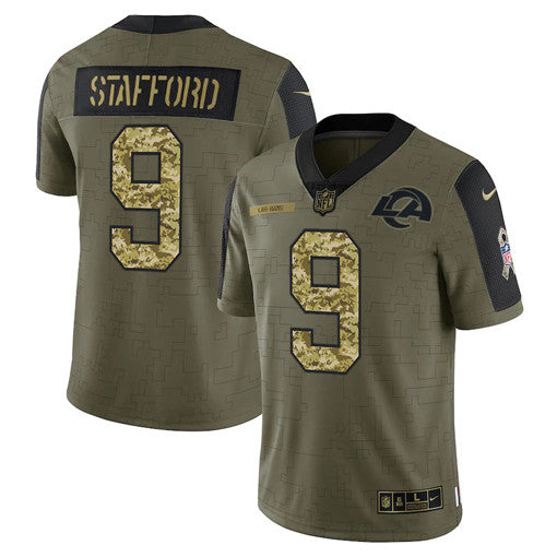 Matthew Stafford Los Angeles Rams olive Salute To Service jersey