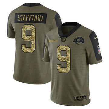 Matthew Stafford Los Angeles Rams olive Salute To Service jersey