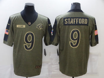 Matthew Stafford Los Angeles Rams olive Salute To Service jersey