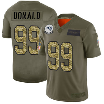 Aaron Donald Los Angeles Rams olive Salute To Service jersey