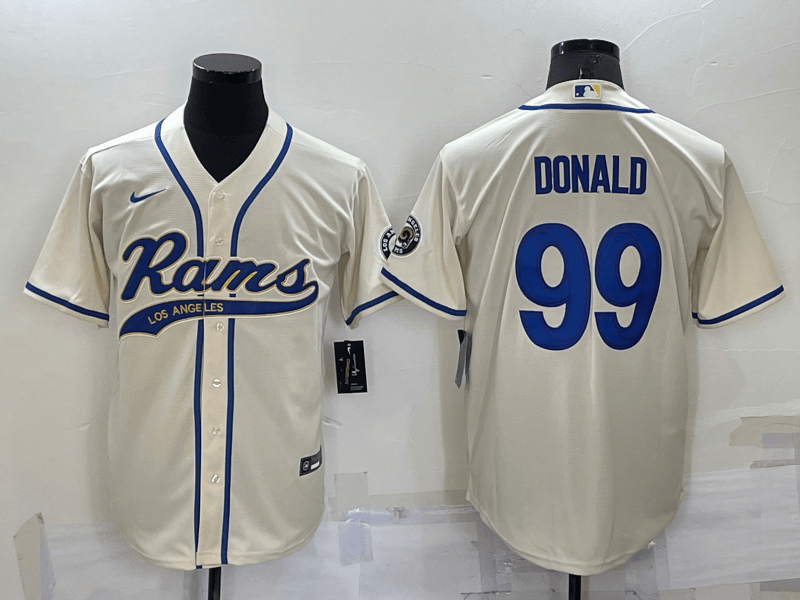 Aaron Donald Los Angeles Rams cream jersey