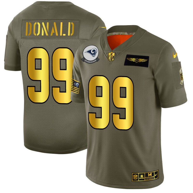 Aaron Donald Los Angeles Rams olive Salute To Service jersey
