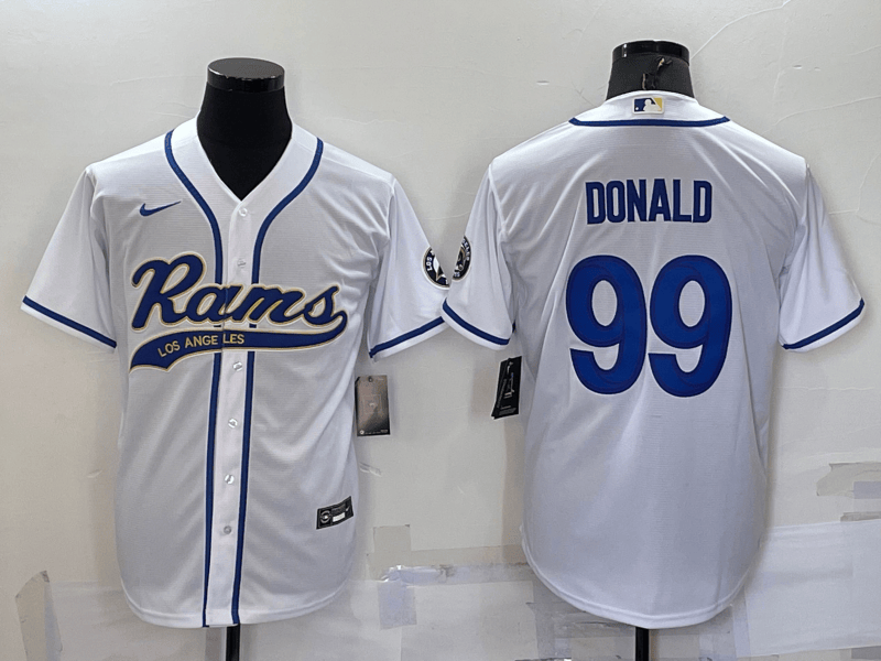 Aaron Donald Los Angeles Rams white jersey