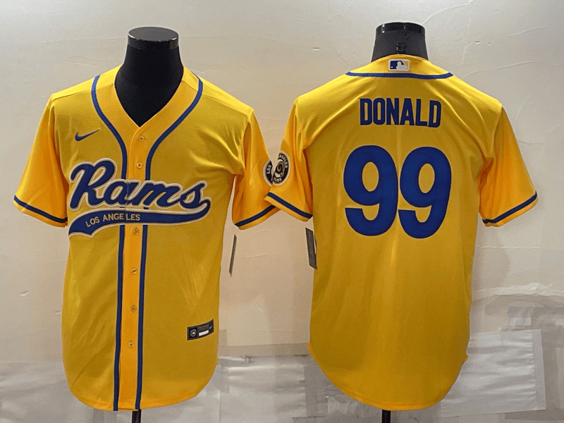 Aaron Donald Los Angeles Rams yellow jersey