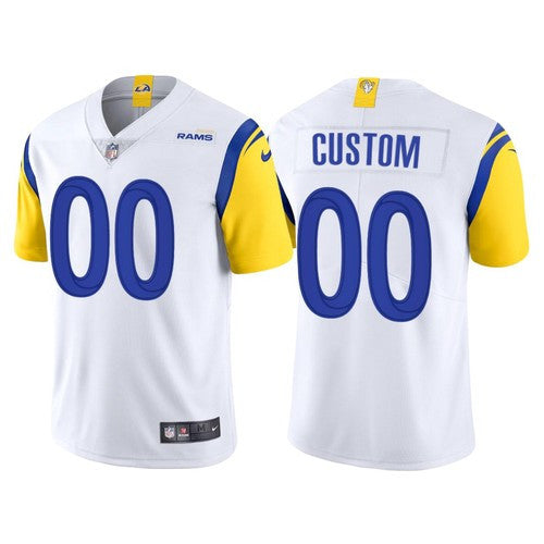 Custom Los Angeles Rams white Vapor jersey
