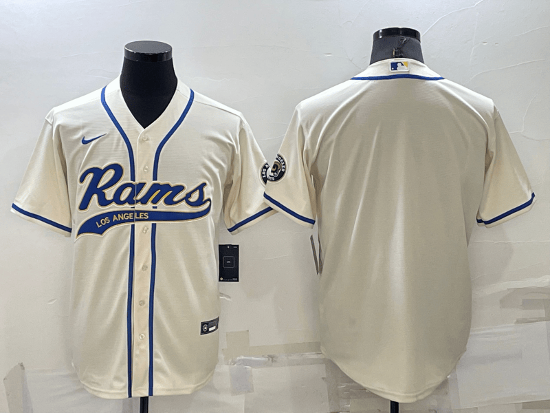 Custom Los Angeles Rams cream jersey