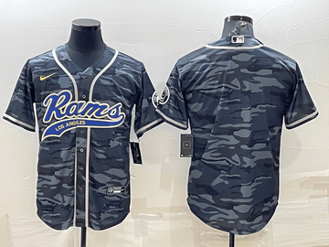 Blank Grey Los Angeles Rams navy jersey