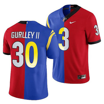 X Georgia Bulldogs Todd Gurley II Los Angeles Rams red Split jersey