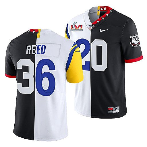 X Georgia Bulldogs J.R. Reed Los Angeles Rams black Split jersey