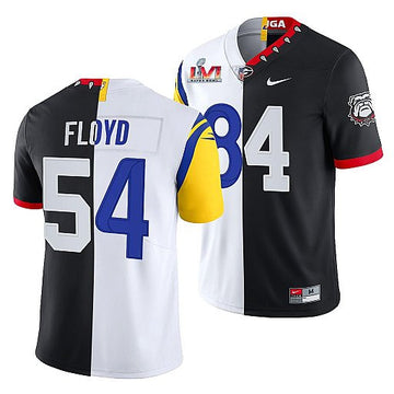 X Georgia Bulldogs Leonard Floyd Los Angeles Rams black Split jersey