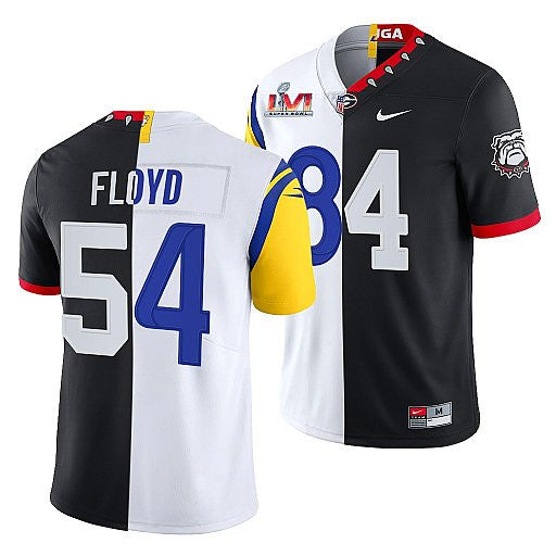 X Georgia Bulldogs Leonard Floyd Los Angeles Rams black Split jersey
