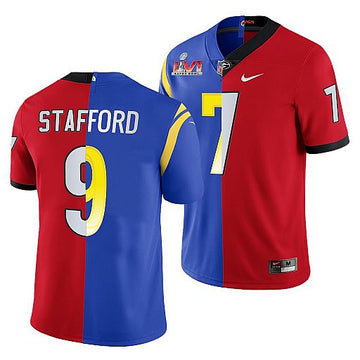 X Georgia Bulldogs Matthew Stafford Los Angeles Rams red Split jersey