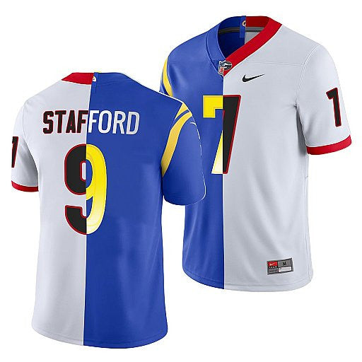 X Georgia Bulldogs Matthew Stafford Los Angeles Rams white Split jersey