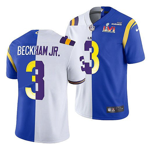 X LSU Tigers Odell Beckham Jr Los Angeles Rams white Split jersey