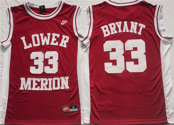 Kobe Bryant Lower Merion red jersey