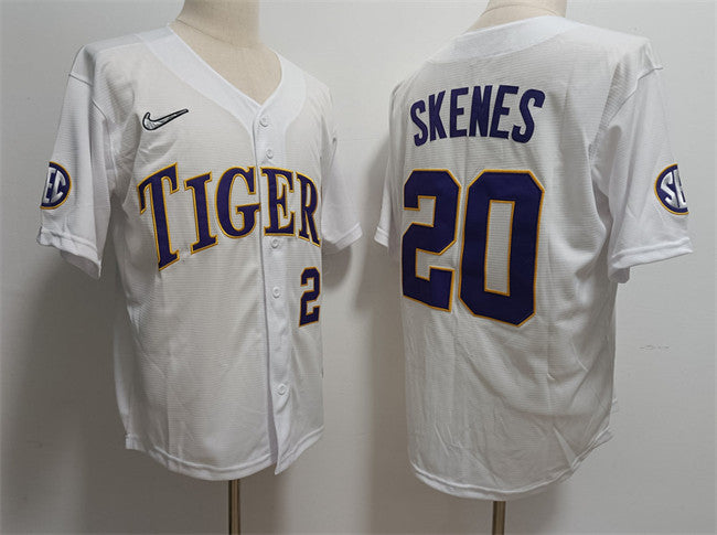 Paul Skenes LSU Tigers white jersey