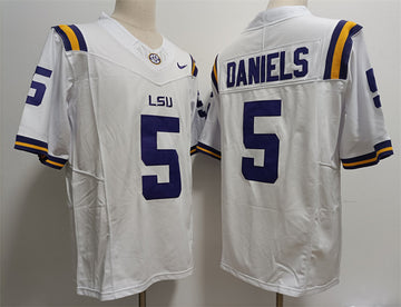 Jayden Daniels LSU Tigers white jersey